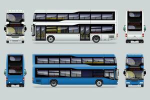 Double Deck Bus Template vector