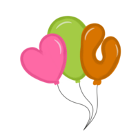 hand drawn colorful balloons Png