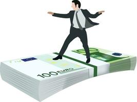 person balancing on top of some currency- vector