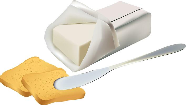 butter smeared on bread