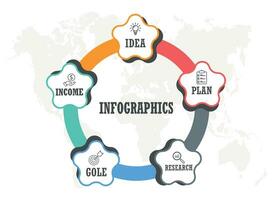 vector estrella 3d infografía diagrama, modelo para negocio, presentaciones, web diseño, 5 5 opciones