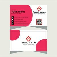 Red modern creative business card and name card,horizontal simple clean template vector design, layout in rectangle size.