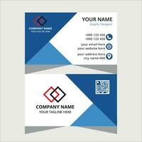 white anad blue abstract curve business card flat design template vector