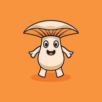 Smiling Japanese Shiitake Mushroom illustration vector