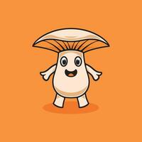 Smiling Japanese Shiitake Mushroom illustration vector