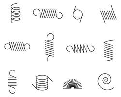 Metal spring vector set