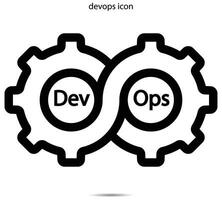 devops icono, vector ilustración