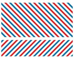 Barber colored liner background. Blue red vector pattern. Diagonal stripe pattern