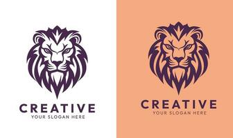 león logo, vector logo, animal mínimo logo, mascota logo