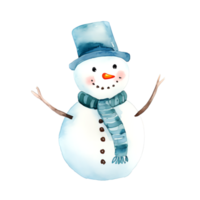 ai generiert Aquarell Weihnachten Schneemann. Clip Art. ai generiert. png