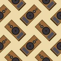 audio speaker seamless pattern. loud speaker box background pattern, creative and beautiful shape amazing studio stereo modern electronics loud speaker seamless pattern illustration design vector