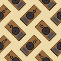 audio speaker seamless pattern. loud speaker box background pattern, creative and beautiful shape amazing studio stereo modern electronics loud speaker seamless pattern illustration design vector