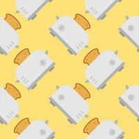 seamless pattern with cute toaster and toast cartoon style. Home appliances theme toaster cartoon seamless pattern background. vector