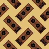 audio speaker seamless pattern. loud speaker box background pattern, creative and beautiful shape amazing studio stereo modern electronics loud speaker seamless pattern illustration design vector