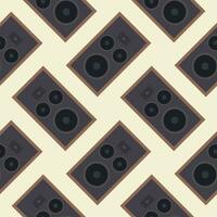 audio speaker seamless pattern. loud speaker box background pattern, creative and beautiful shape amazing studio stereo modern electronics loud speaker seamless pattern illustration design vector