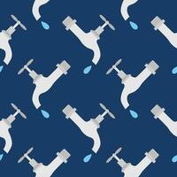 water tap seamless pattern vector illustration. falling water drop icon isolated seamless pattern on blue background.