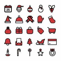 Christmas icon set. Christmas graphic resources for icon, symbol, or sign. Vector icon of xmas for design of winter, new year or christmas