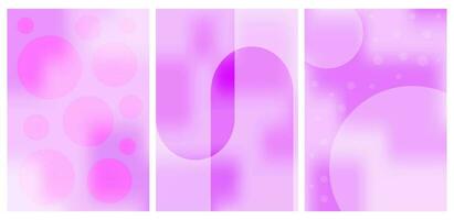 Y2K holographic gradient set. Soft pink pastel tones with geometric shapes. Modern design, template banner, poster, cover set. Trendy minimalist aesthetic with gradients and y2k background. vector