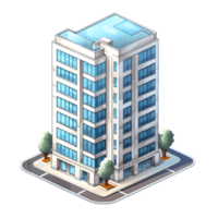 AI generated Watercolor of isometric building. Isolated no background Generative Ai png