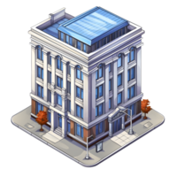 AI generated Watercolor of isometric building. Isolated no background Generative Ai png