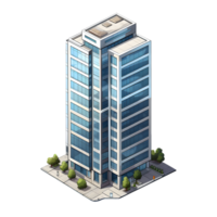 AI generated Watercolor of isometric building. Isolated no background Generative Ai png