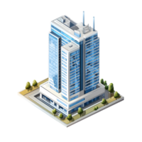 AI generated Watercolor of isometric building. Isolated no background Generative Ai png