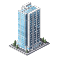 AI generated Watercolor of isometric building. Isolated no background Generative Ai png