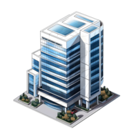 AI generated Watercolor of isometric building. Isolated no background Generative Ai png