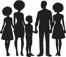 family silhouette isolated over white background editable vector illustration