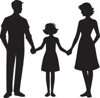 family silhouette isolated over white background editable vector illustration