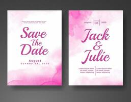 Wedding invitation with abstract watercolor background vector