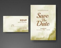 Wedding invitation with abstract watercolor background vector