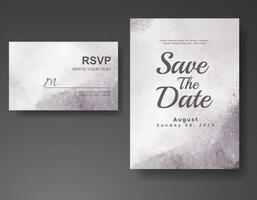 Wedding invitation with abstract watercolor background vector