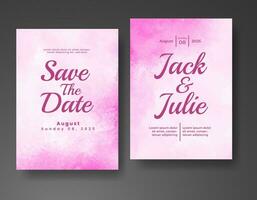 Wedding invitation with abstract watercolor background vector