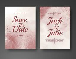 Wedding invitation with abstract watercolor background vector