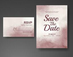 Wedding invitation with abstract watercolor background vector