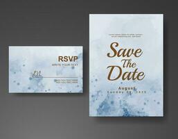 Wedding invitation with abstract watercolor background vector