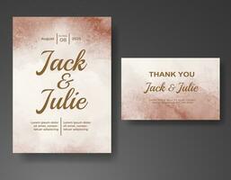 Wedding invitation with abstract watercolor background vector