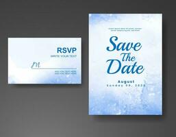 Wedding invitation with abstract watercolor background vector