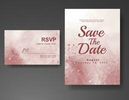 Wedding invitation with abstract watercolor background vector