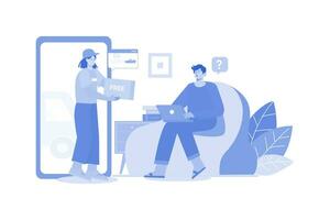 Man getting free product delivery vector