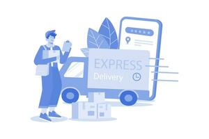 Express delivery service Illustration concept on white background vector