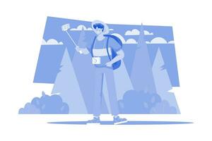 Male Travel Vlogger Illustration concept on a white background vector