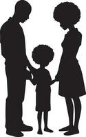 family silhouette isolated over white background editable vector illustration