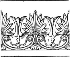 Modern German Cresting Border is found on the ridge or top of a roof, vintage engraving. vector