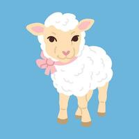 cartoon doodle lamb vector