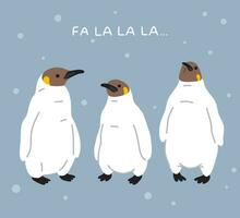 dibujos animados garabatear Rey pingüino bebés vector
