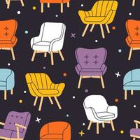 seamless background pattern with armchairs vector