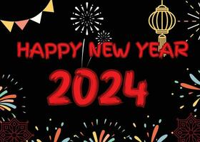 Happy New Year 2024 background design in vector. vector