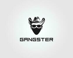 Gangster or hacker logo design elements symbols vector template.